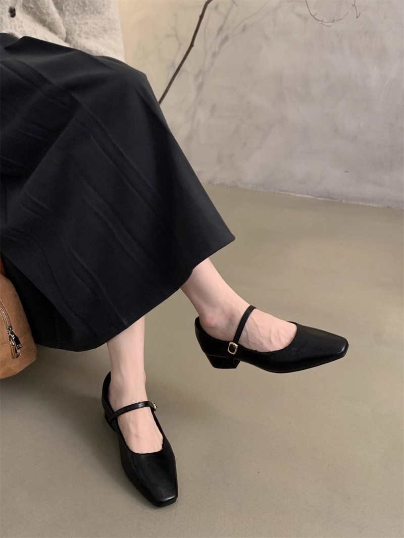 复古气质女士浅口单鞋女2024新款冬季加绒法式晚晚风粗跟玛丽珍鞋详情13