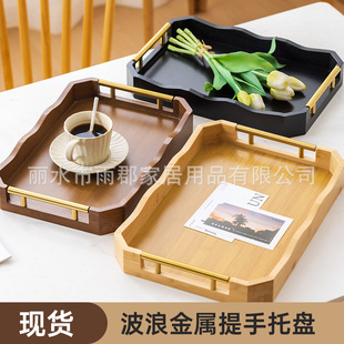 直角茶具竹制托盘实木带提手现代中式小茶盘木质托盘家用酒店茶盘详情4