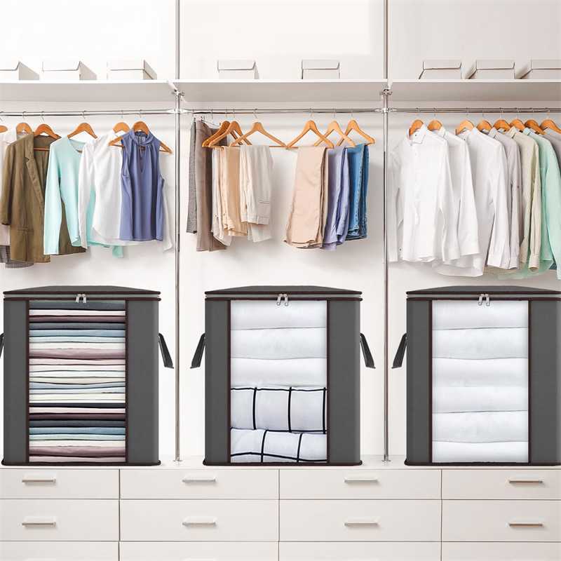 Large-capacity blanket organizing and storage bags, cross-border reinforced handle storage and moving bags, household clothes and cotton quilt storage bags pic 8