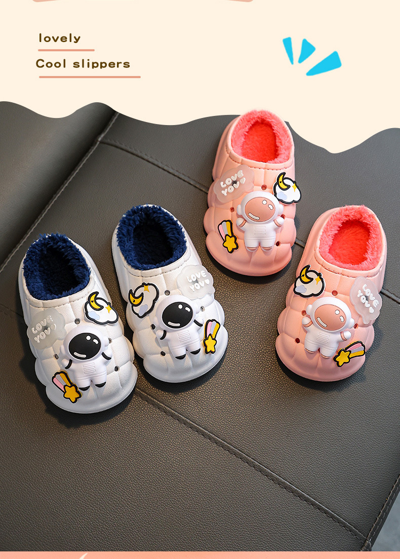 儿童棉拖鞋男童冬女童小孩婴幼儿室内居家宝宝防滑毛毛包跟棉鞋冬详情4