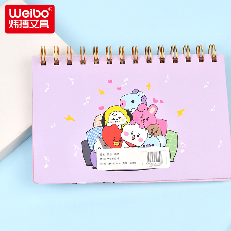 Weibo Cartoon Office Notebook, Cute student coil notebook, Portable loose-leaf planner, Wholesale stationery notebook pic 2
