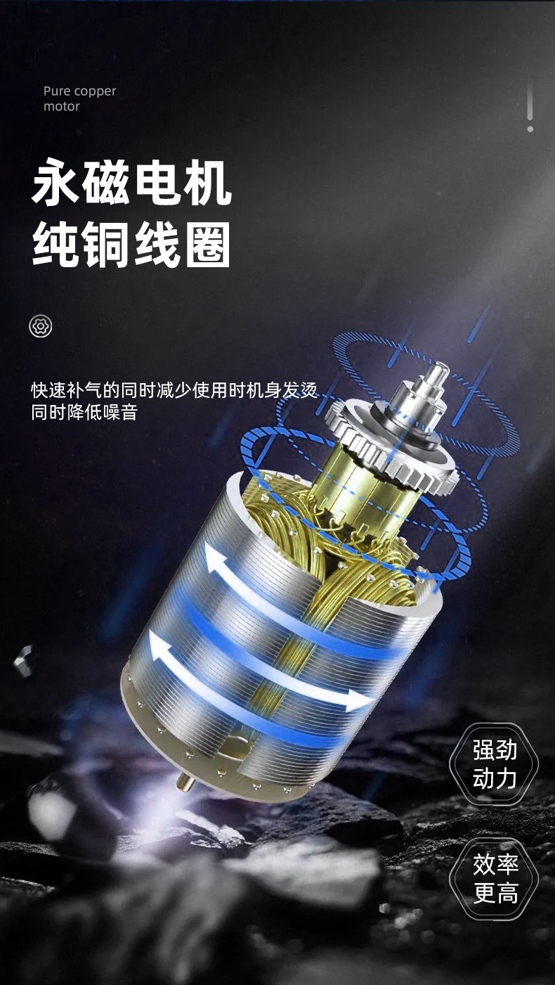 车载充气泵汽车金属带灯气泵充气机带灯照明带胎压表车载车用轮胎充气泵球类打气筒户外应急轮胎打气筒详情8