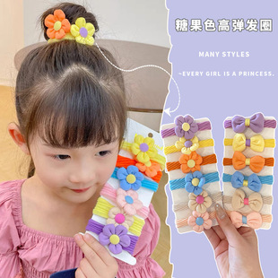 韩国女童糖果色毛巾圈儿童发饰批发可爱发绳发圈女小号橡皮筋头绳详情8