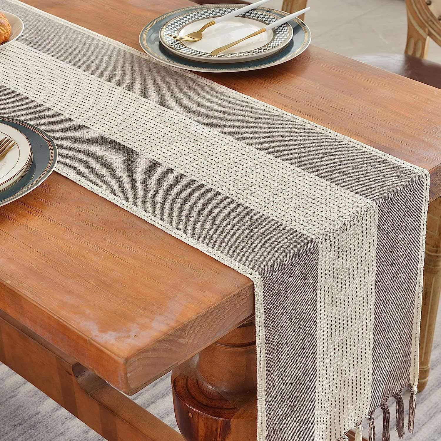 Cross-border factory direct supply table flags, American color-blocked striped tablecloths, Nordic coffee tables, long bed flags, shoe cabinet flags, tea flags pic 33