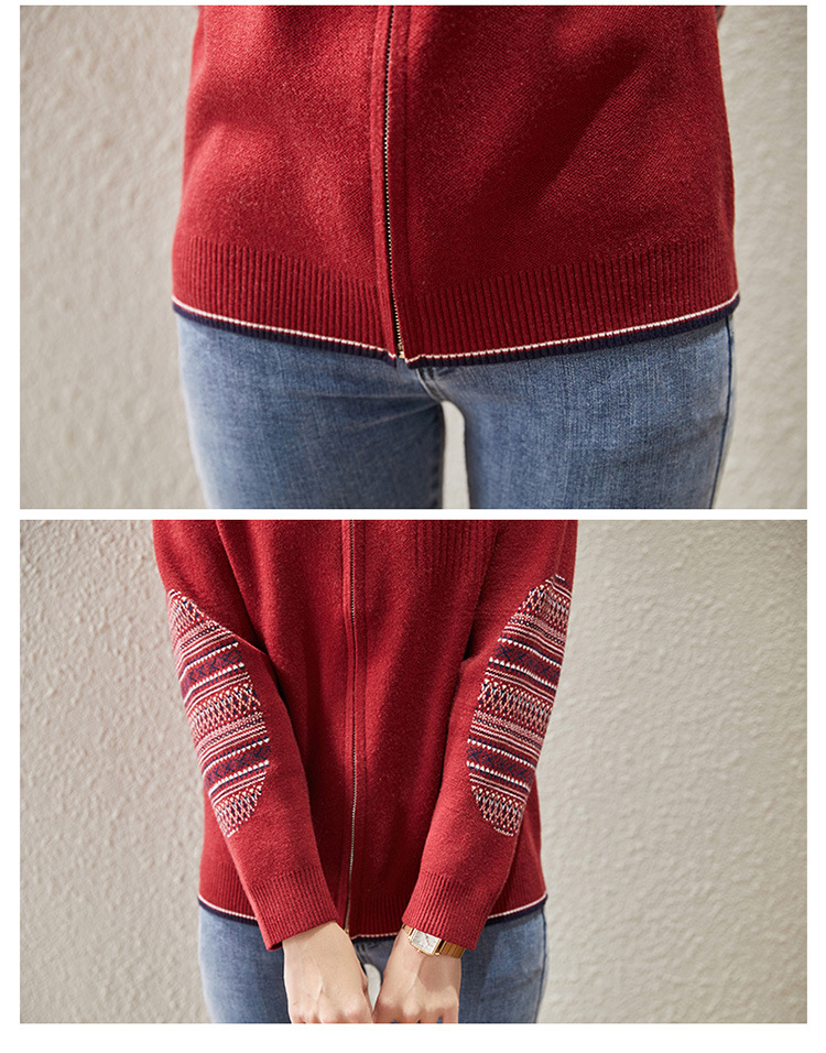 春秋装新款复古文艺加厚拉链长袖针织开衫韩版女装时尚羊毛衫外套详情24