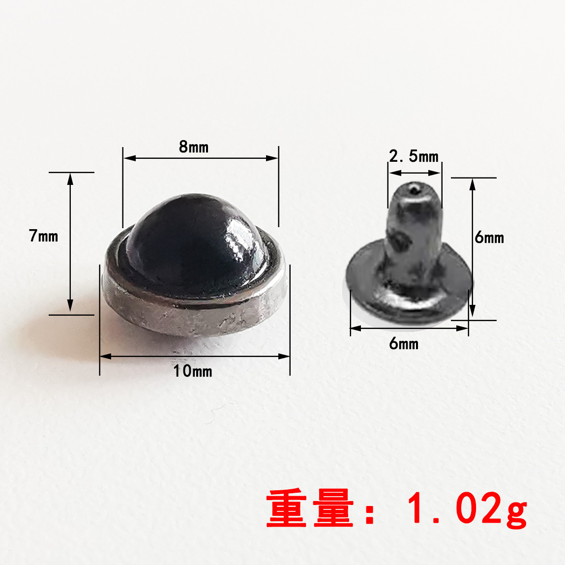 半圆珍珠铆钉纽扣半圆形镶珠云石七彩猫眼撞钉包包铆钉装饰配件详情9