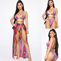 The 2020 new three-piece set of sexy printed bikini swimsuits for large-sized export from Africa, Europe and America pic 38