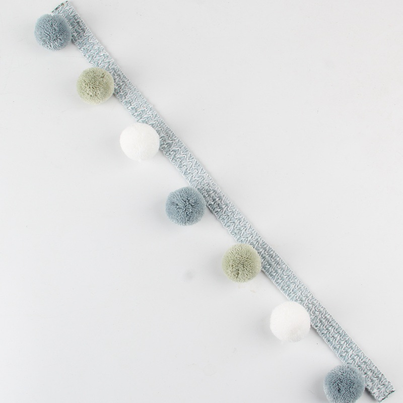 Curtain lace, three-color bayberry balls, side edge, European lace edge, sofa accessories, decorative parts, spliced black pic 18