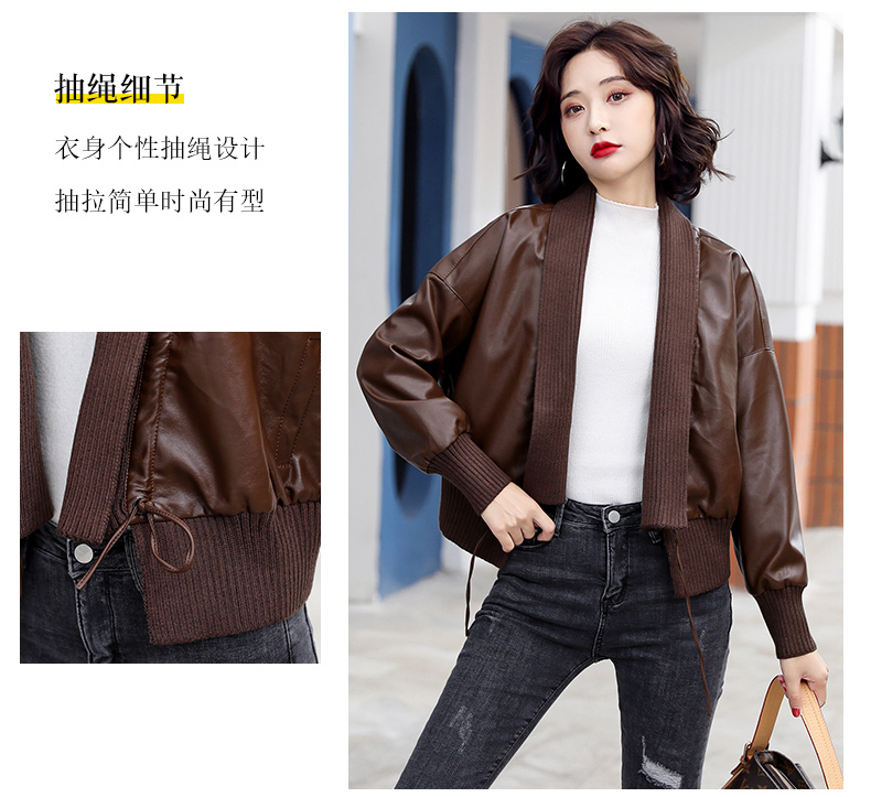 短款皮衣外套女春秋2022年新款复古港味潮ins时尚机车pu皮夹克详情6