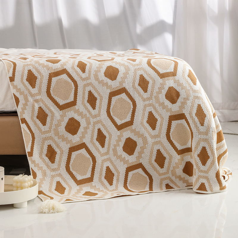 Bohemian blanket, sofa cover blanket, air conditioning blanket, knitted nap blanket, Class a blanket, bed end blanket, blanket pic 4