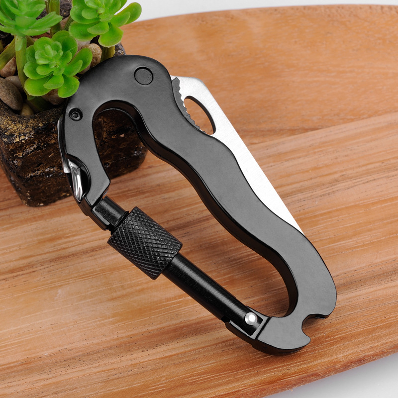 High-quality aluminum alloy mountaineering buckle D-shaped quick hanging, thickened hanging buckle D-shaped mountaineering buckle multi-functional quick hanging pic 7