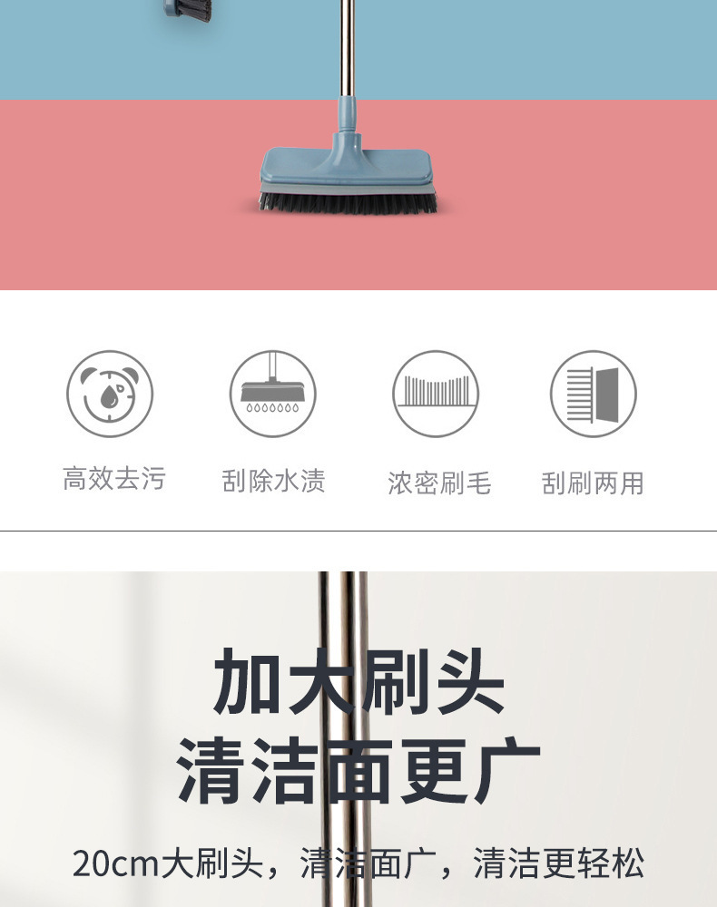 Wholesale of stainless steel telescopic rods, two-sided floor brushes, bathroom cleaning brushes and glass cleaners pic 1