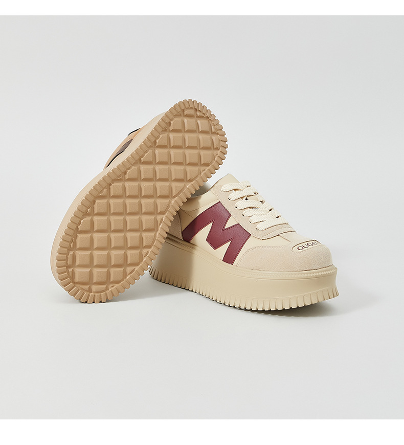 小个子港风厚底增高松糕鞋女2024秋冬新款休闲鞋百搭复古圆头真皮详情9