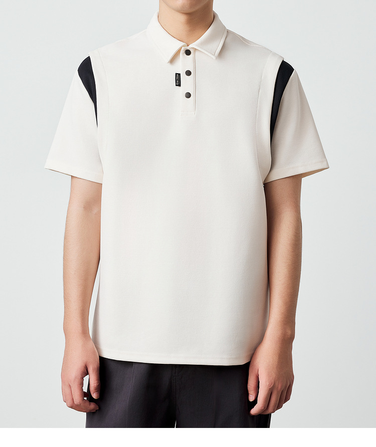 墨麦客250g横纹肌理短袖polo衫男2025夏新款简约撞色男士t恤71245详情25