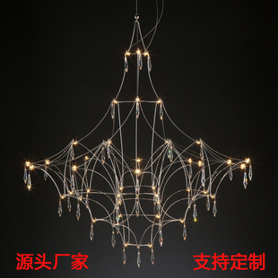 复式别墅挑高客厅餐厅光立方吊灯售楼处店铺商用工程大堂吧台灯具详情9