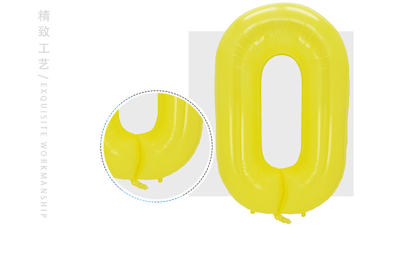 跨境40寸仿美大数字橄榄绿马卡黄铝膜气球 独立包装派对装饰气球详情4