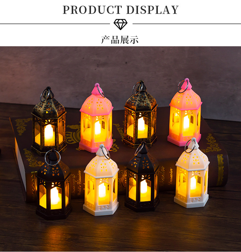 Cross-border led retro small horse lanterns, Christmas small oil lamps, electronic candle lamps, hand-held night lights, plastic wind lamps and ornaments pic 2