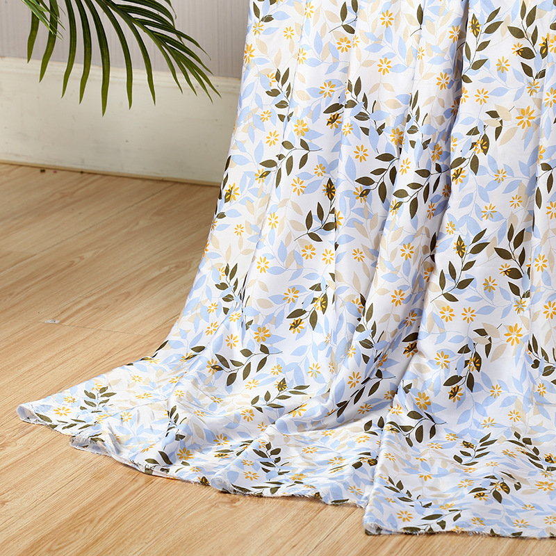 New satin chiffon printed fabric with small floral plain weave chiffon and silk-like dress and pajama printed fabric pic 30