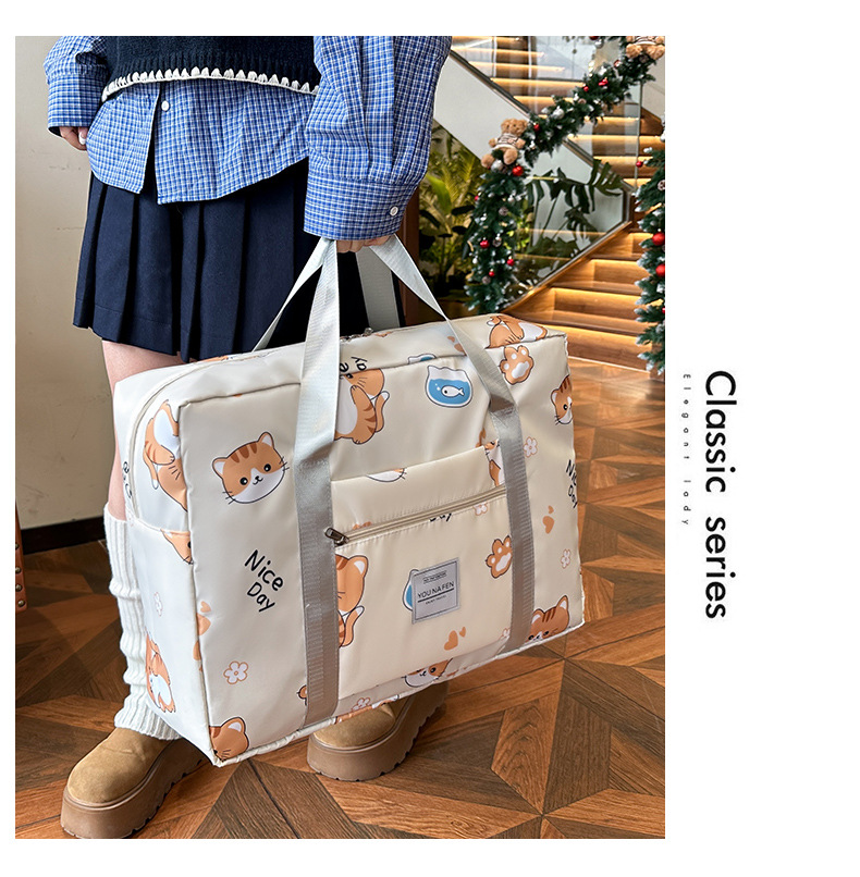 新款可爱大容量手提旅行收纳包衣服收纳袋单肩手提包行李袋旅行包详情17