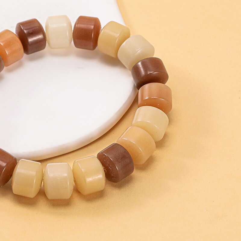 热可可金轮静音菩提手串女绕指柔学生文玩白玉菩提子盘玩手链男女详情4