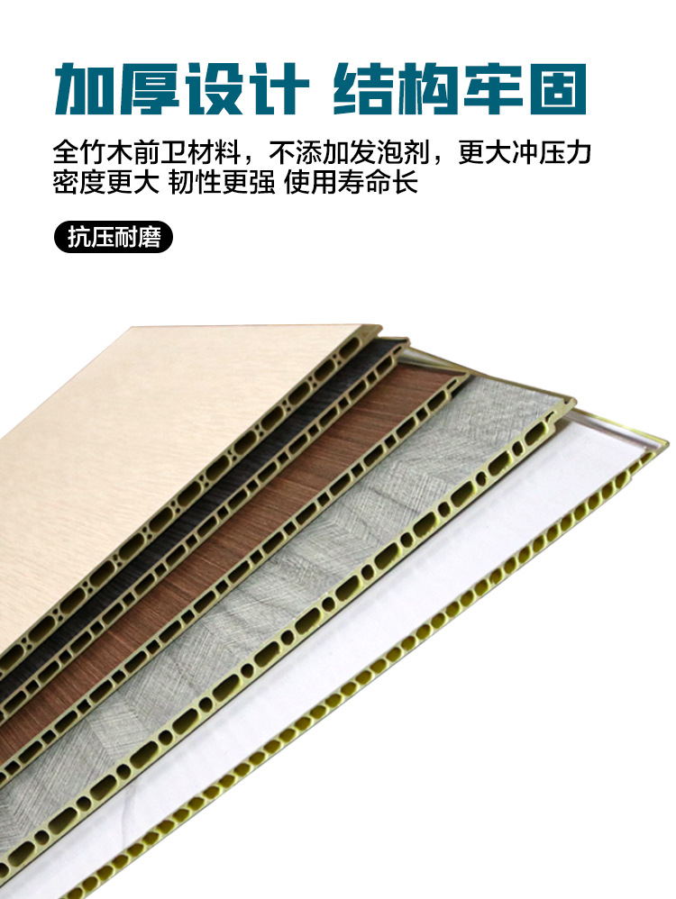 竹木纤维集成墙板pvc护墙板酒店宾馆木饰面板碳晶板室内装饰板详情6