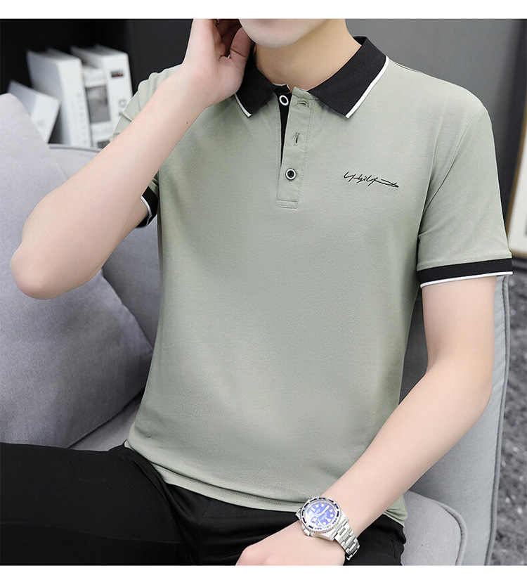 爆款纯棉短袖T恤男夏季新款翻领polo衫男士潮流详情16