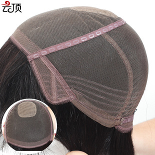 Wig for women with medium to long hair, French Internet celebrity, real hair, hair cover style, collarbone long straight hair, real hair cover factory wholesale pic 4
