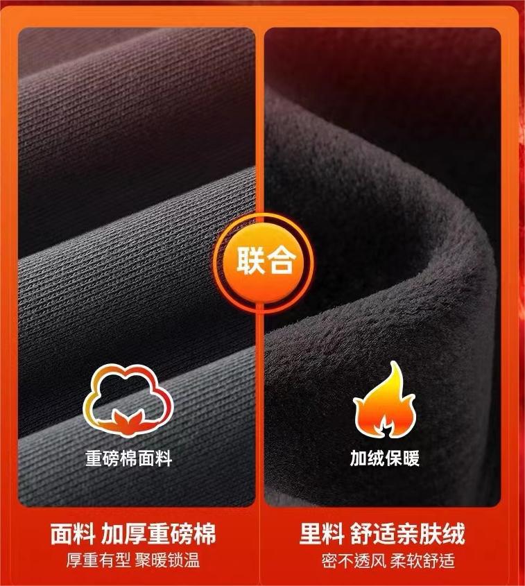 加绒卫衣男秋冬款潮牌加厚圆领宽松上衣复古重磅加厚新款卡通LOGO详情14