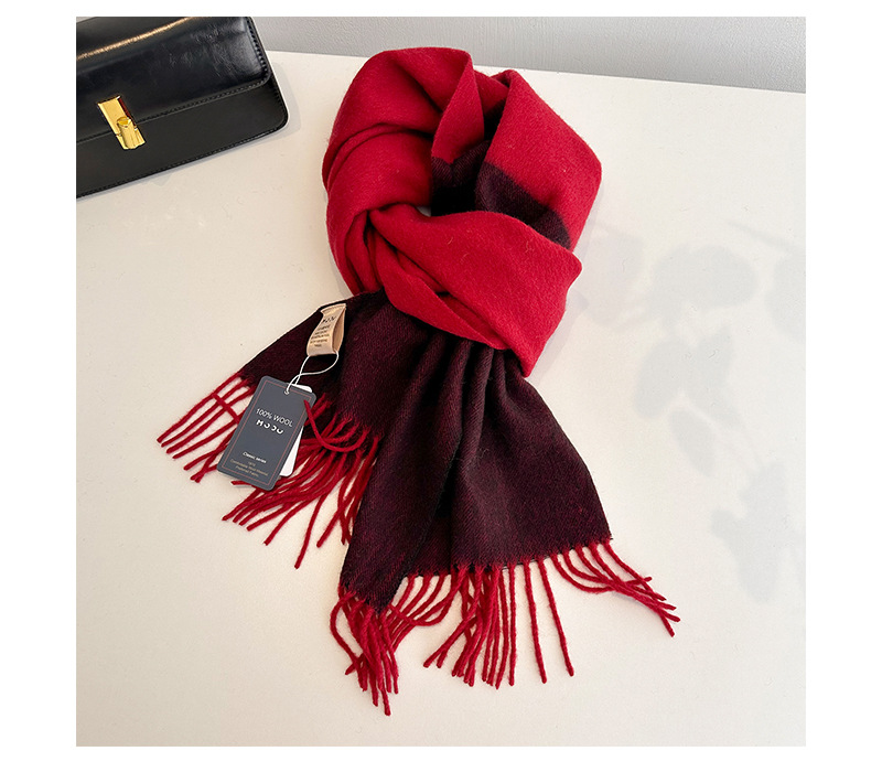 2023流苏拼色羊毛围巾双面披肩两用情侣外搭保暖围脖冬详情19