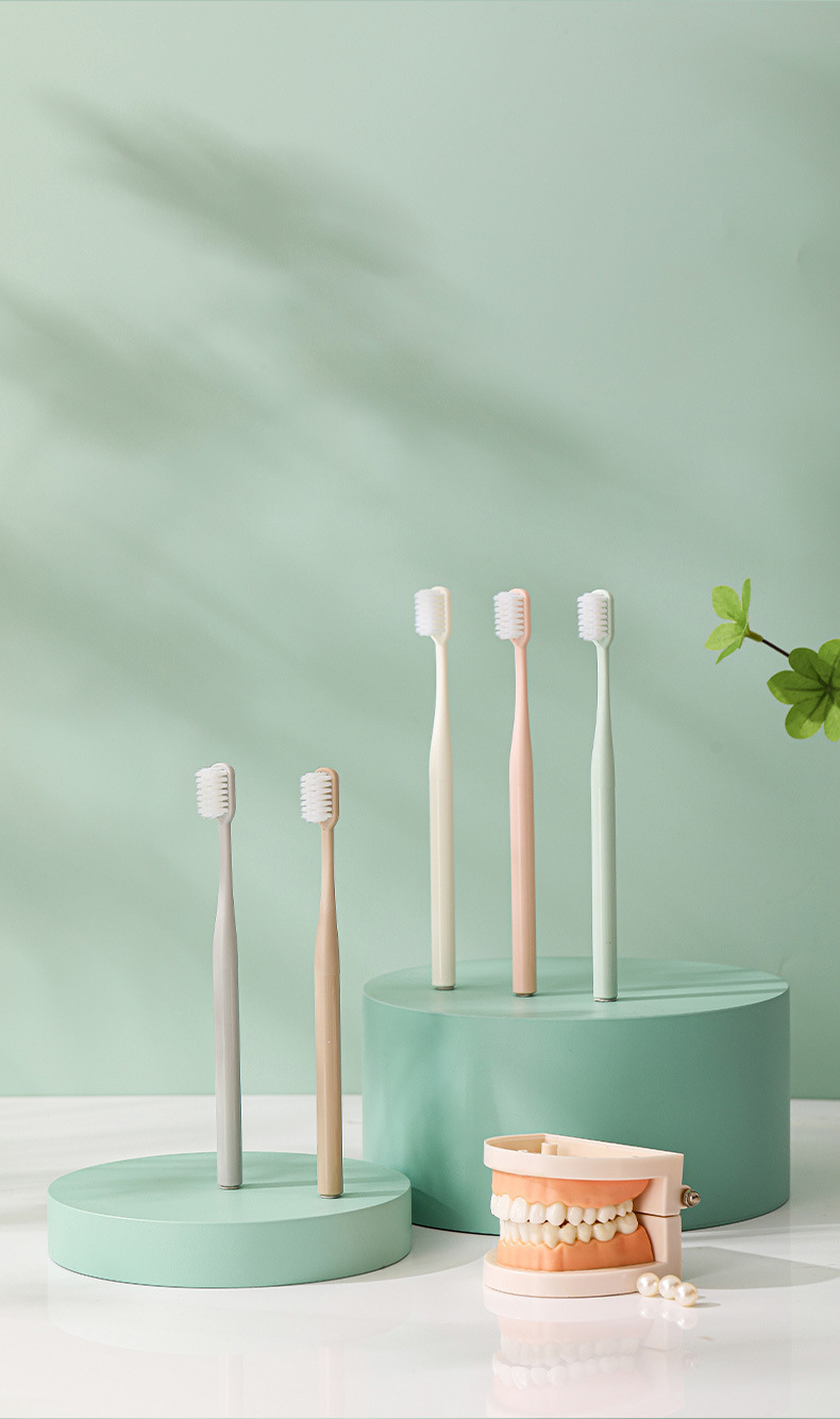 FaSoLa household soft-bristled ultra-fine toothbrush, fresh Japanese and Korean style adult couple family set, 5-piece set pic 11