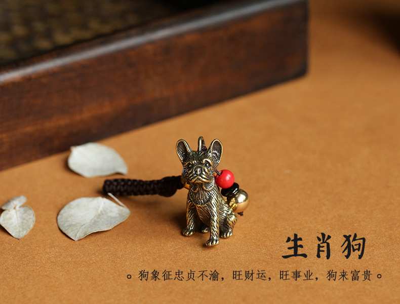Handcrafted brass three-dimensional 12 Chinese zodiac keychains, solid copper 12 zodiac pendants for the zodiac year, car hangers, street stalls pic 19