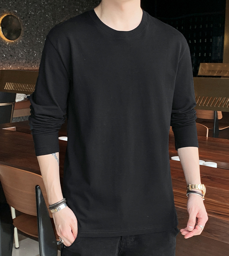 2023打底衫男士圆领套头时尚卫衣男生上衣韩版长袖T恤百搭简约男详情24