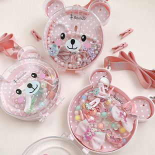 儿童发饰礼盒套装小皮筋皇冠头饰发夹小公主发绳女孩首饰品收纳盒详情11