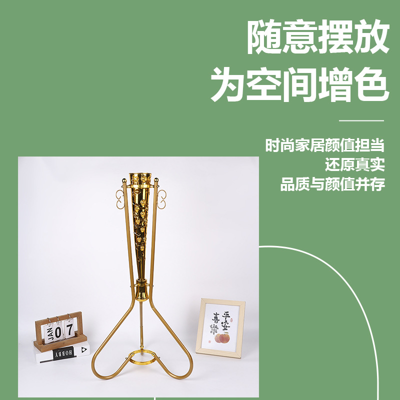 厂家直销高档轻奢跨境婚礼婚庆婚篮铁篮花架婚庆迎宾篮仿真花道具详情8