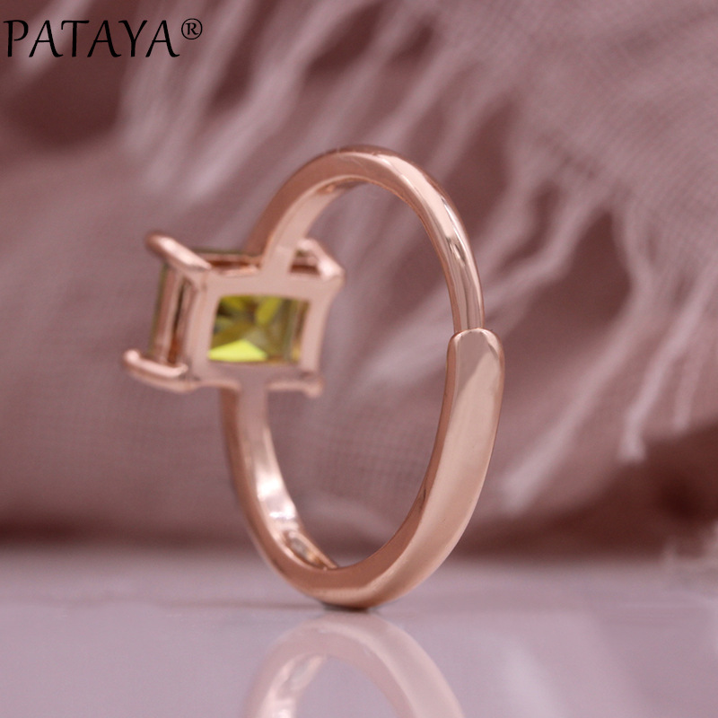 PATAYA新款可调节精美锆石戒指585玫瑰金跨境直供欧美饰品婚戒详情4