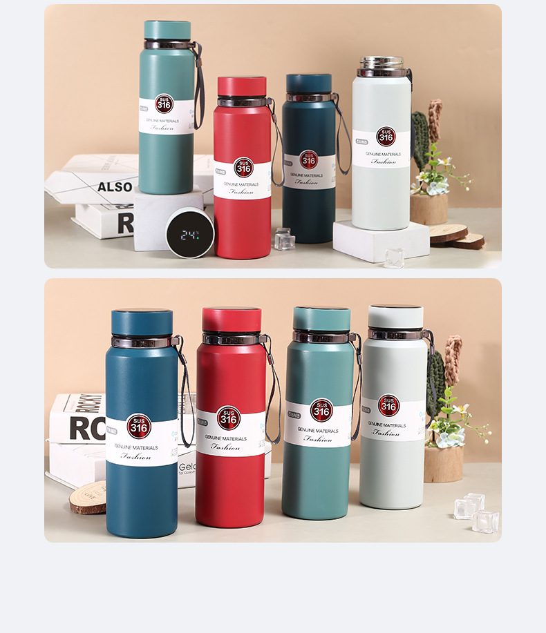 316不锈钢智能保温杯男女带提绳大容量旅行壶LED触摸显温吊带壶详情12