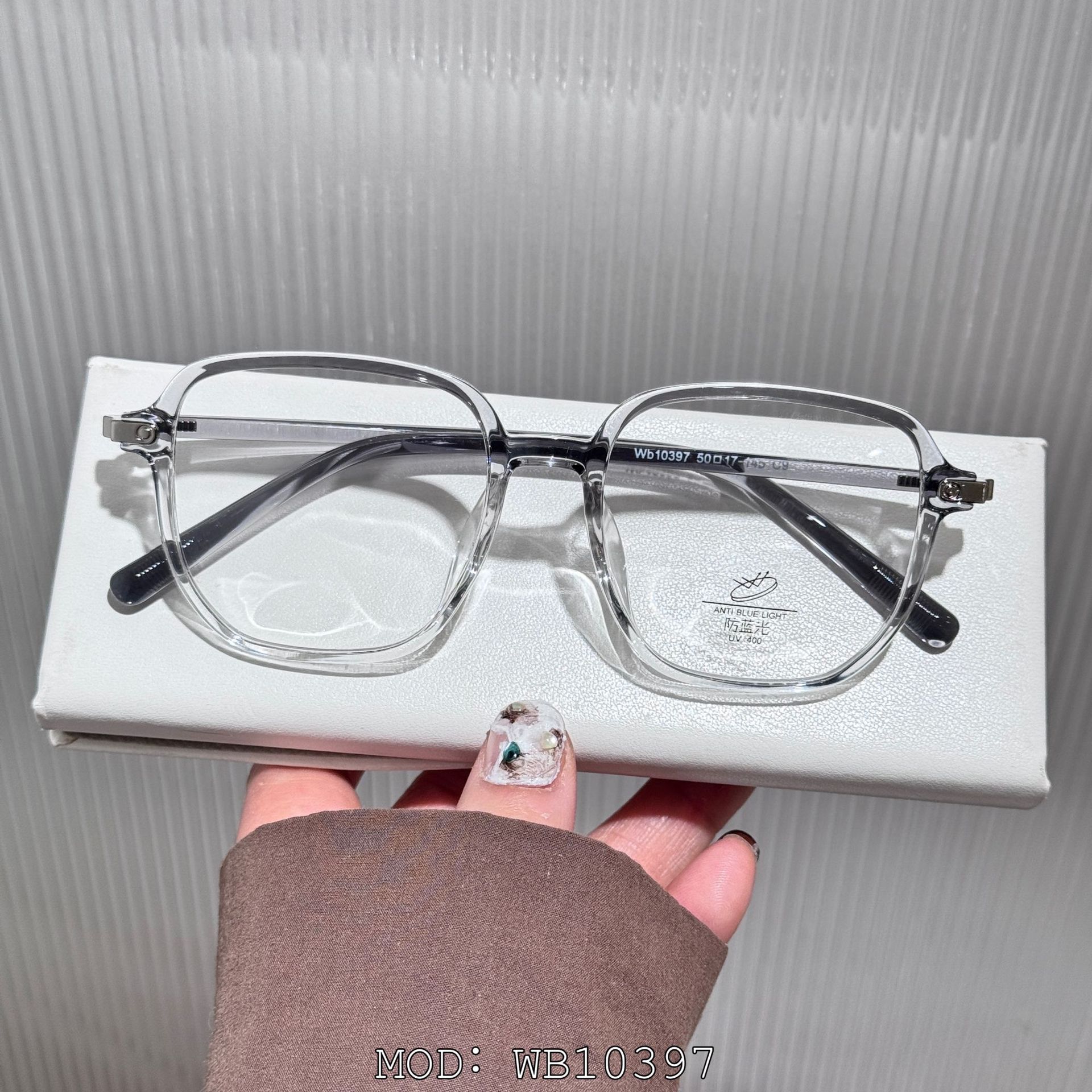 TR90防蓝光网红方框显脸小素颜眼镜架小红书同款茶色百搭批发详情6