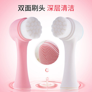 3D双面洗脸刷软毛硅胶洗脸仪器家用手动洁面刷洗脸器深层清洁毛孔详情7