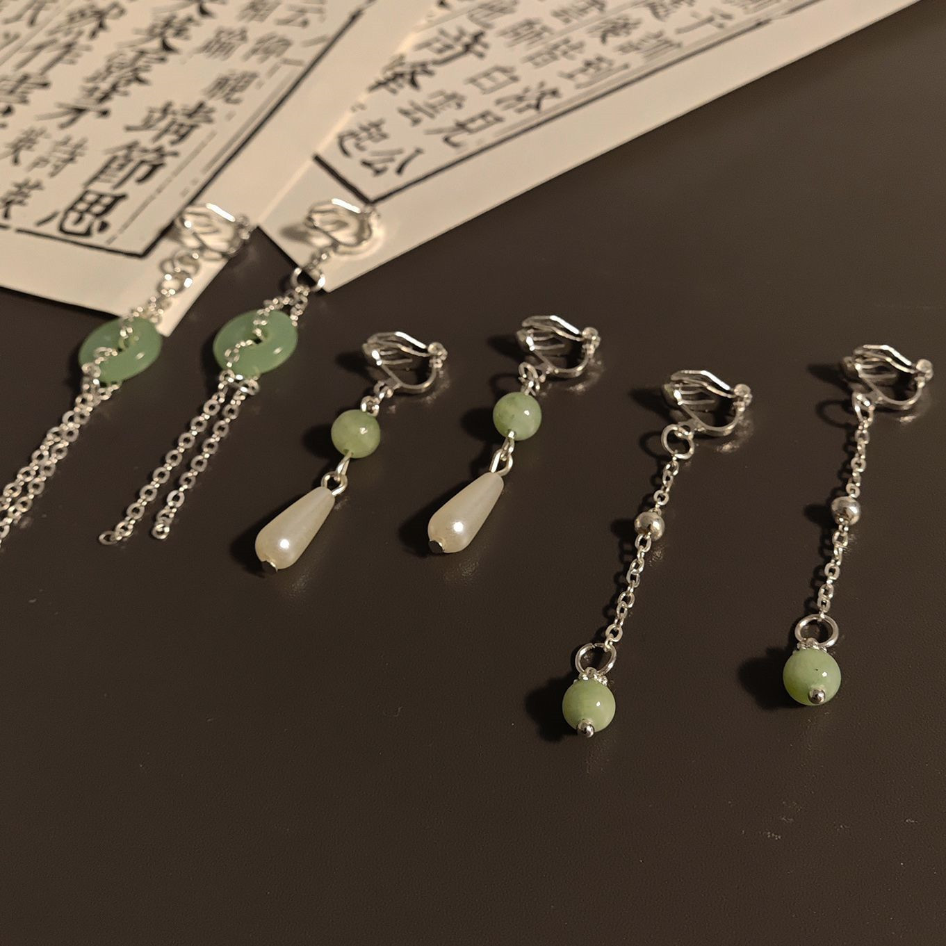 Classical earrings, Chinese-style earpiercless ear clips, Hanfu accessories, versatile new Chinese-style earrings, cool Chinese-style earrings pic 5