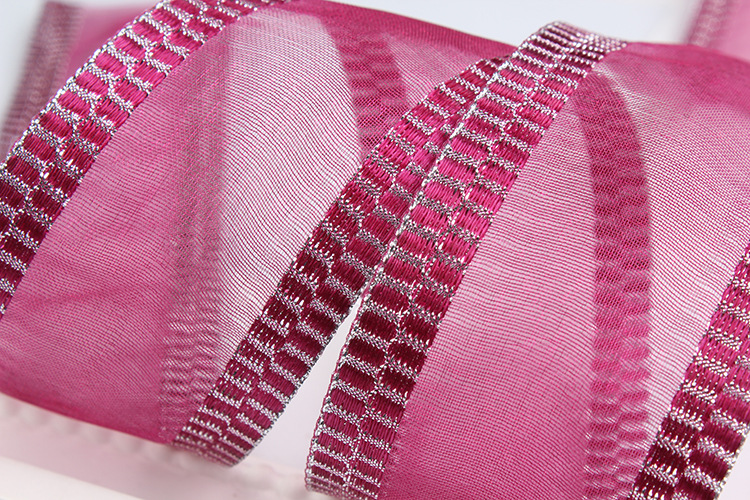 Dingxin Ribbon Wholesale: Korean double-sided silver silk snow Ribbon, DIY handmade butterfly decorated ribbon, edge net ribbon pic 9