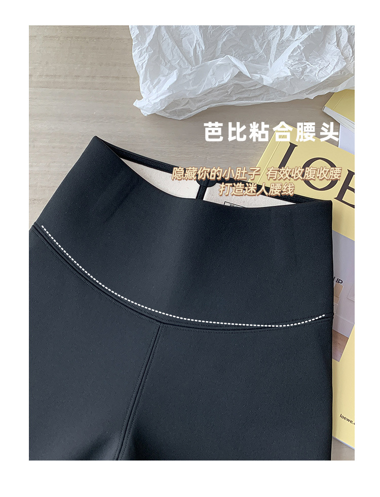2022 Autumn/winter latex Barbie pants, sports yoga fleece leggings, high-waisted, hip-lifting and belt-tightening shark pants for women wholesale pic 50