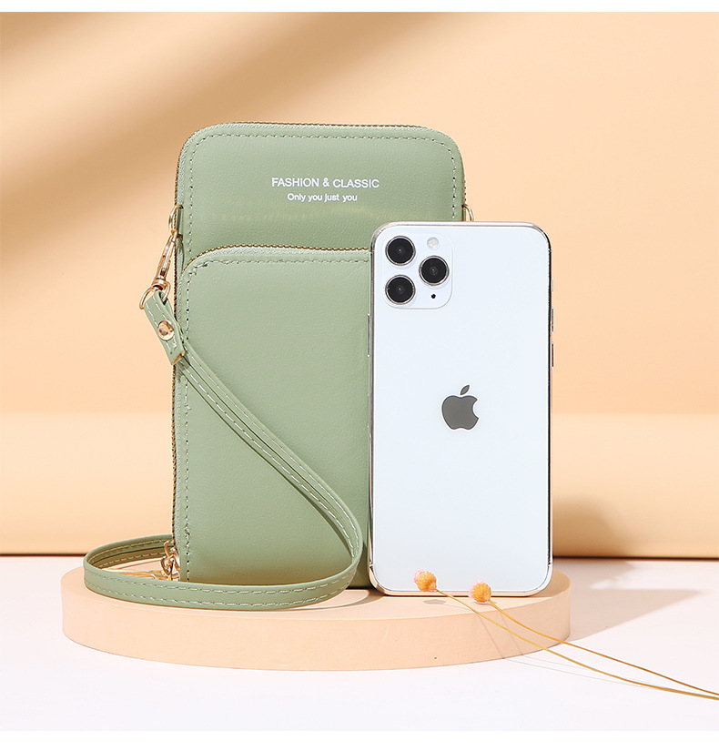 广州包包韩版时尚大容量斜跨包纯色多功能手机包女斜挎钱包2020详情10