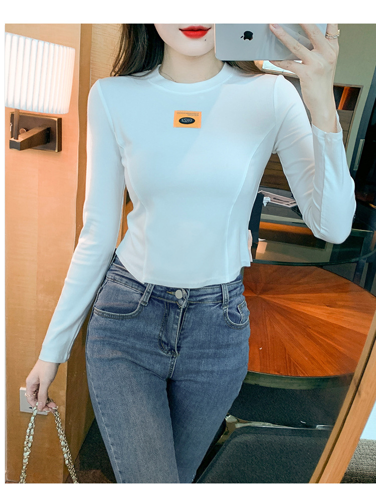 打底衫女内搭秋季2022年新款修身显瘦短款上衣洋气长袖打底小衫潮详情26