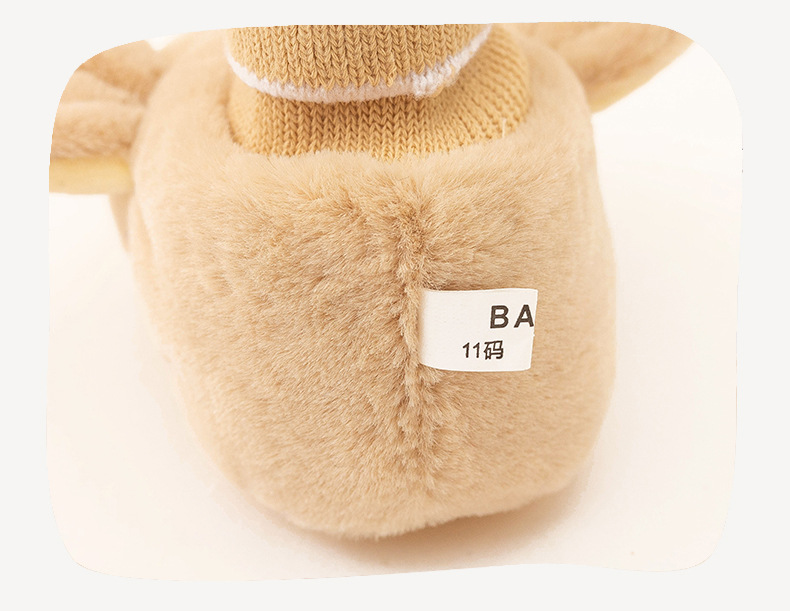 Newborns, infants, one-month-old babies, soft-soled shoes, foot covers, warm autumn and winter thickened and fleece shoes, socks, furry shoes pic 12