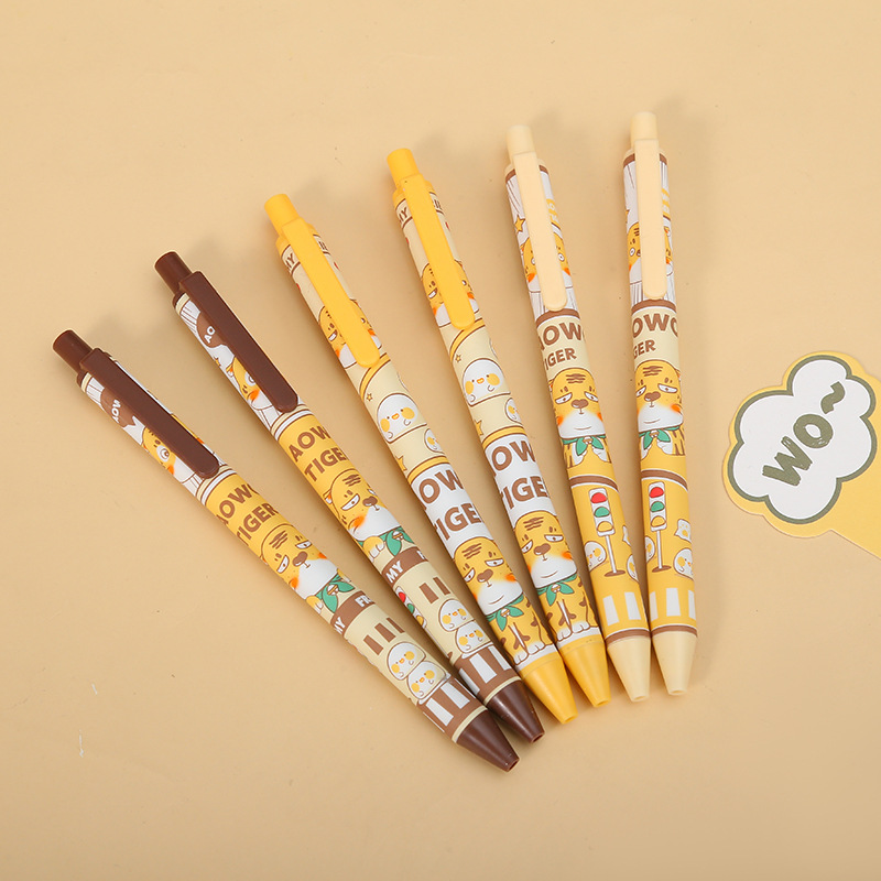 中帆ZF2681插画师联名款AOWO虎阿五低重心st头刷题笔按动中性笔详情6