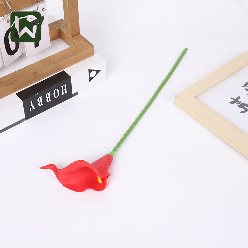 PU artificial flower single branch with a touch of glue, calla lily artificial flower, foreign trade, home decoration, desktop display, photography prop pic 25