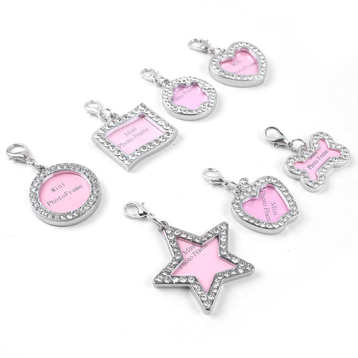 Factory direct supply of cross-border in-stock handwritten heart-shaped dog pendants, pet identity tags, Easter and Christmas diamond-encrusted dog tags pic 36