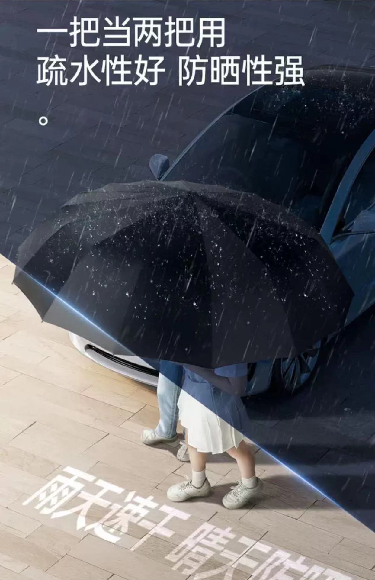 256骨全自动雨伞大号遮阳伞男黑胶加大加固抗风暴晴雨两用广告伞详情18
