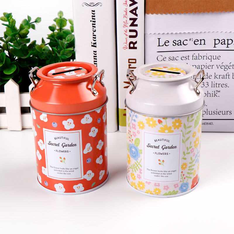 Our own brand 2022 new Ins-style fresh and clean tinplate piggy bank, home decoration items, Kulomi pen case, book safe pic 14