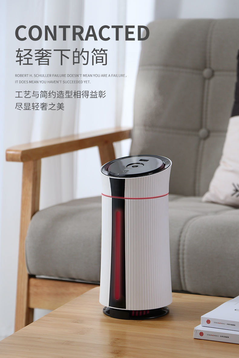 跨境现货小型家用卧室静音大喷雾USB加湿器办公室桌面加精油香薰详情13